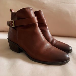 Vince Camuto Cognac Beamer Leather Booties